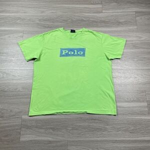 Vintage Polo Ralph Lauren Shirt Mens Extra Large Green Box Logo Casual